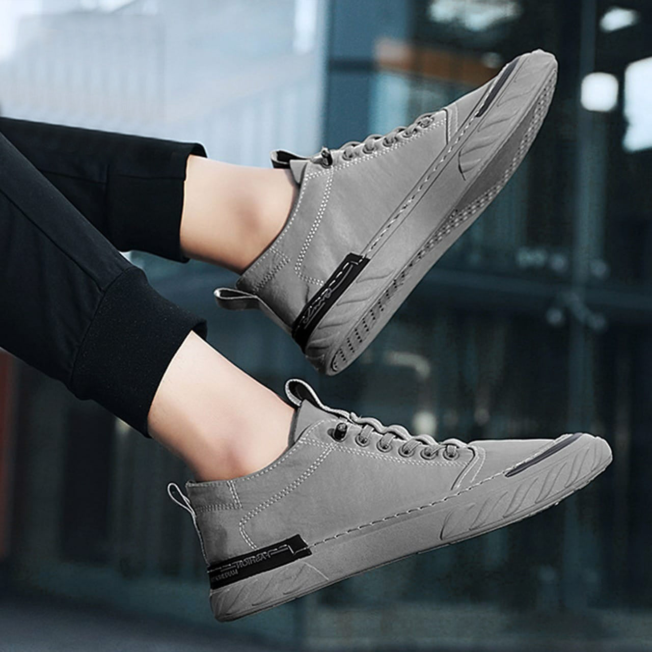 Premium Lace Up Solid Skating Style Casual Shoes for Men