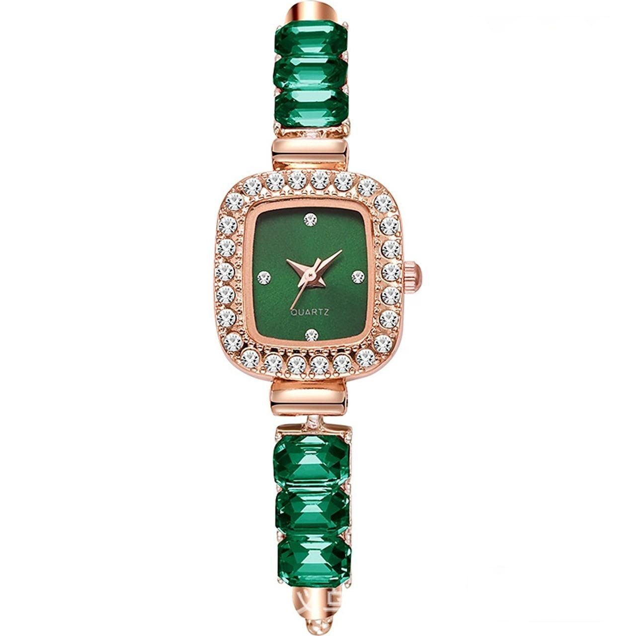 Quartz Casual Stone Decor Fashion Wristwatch for Women