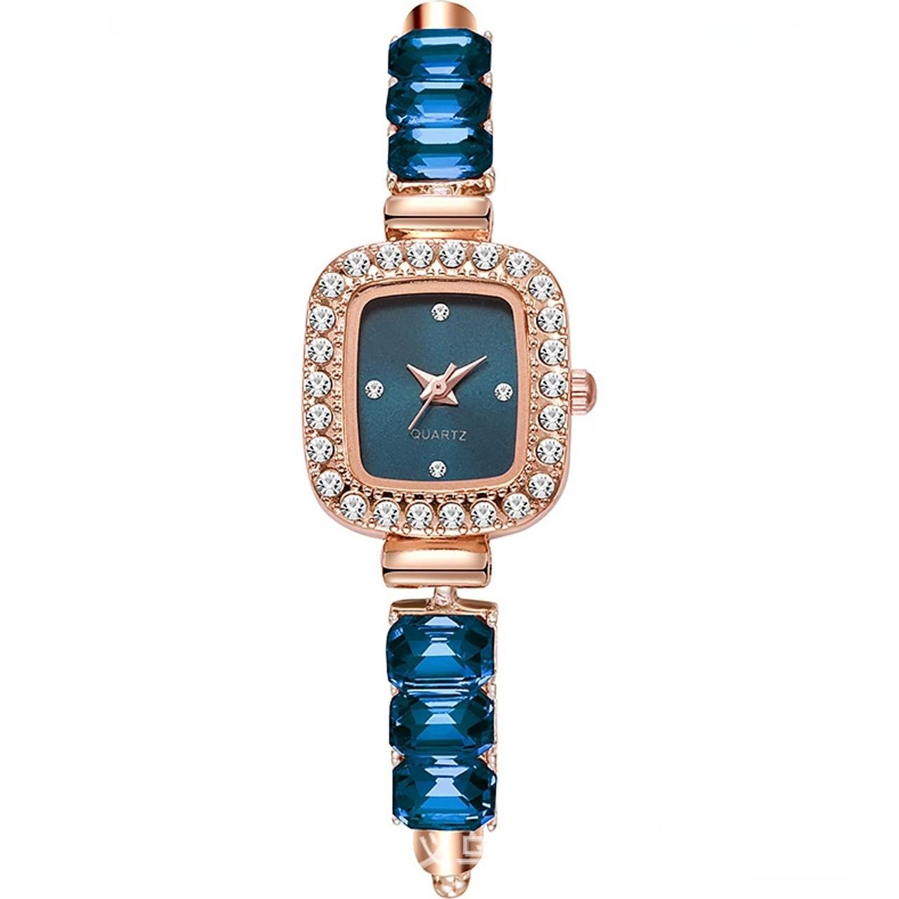 Quartz Casual Stone Decor Fashion Wristwatch for Women