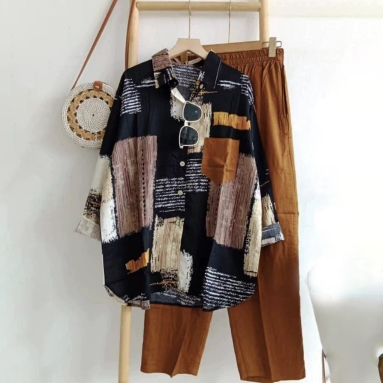 Casual Colorblock Printed Shirt & Pant for Women