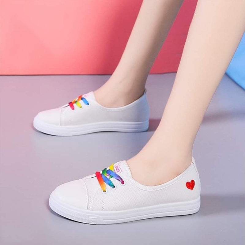 Korean Fashion Canvas Rubber Sole Style Low Top Sneaker Shoes for Women