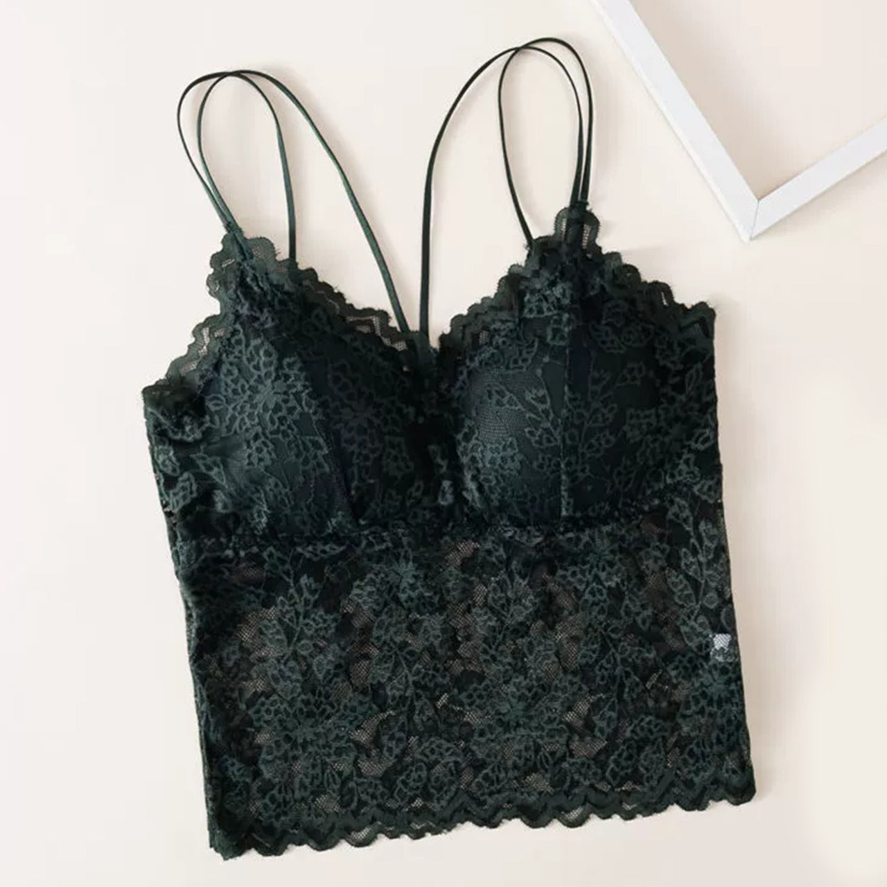 Solid Lace Vest Thin Shoulder Fashion Camisole Top for Women
