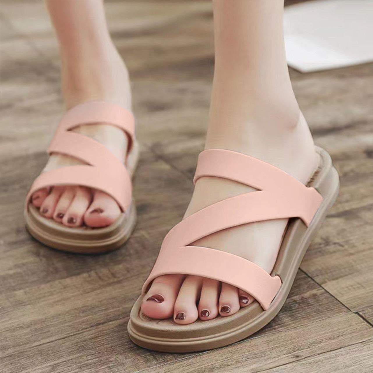 Latest Fashion Versatile Solid Slipper Sandals for Women