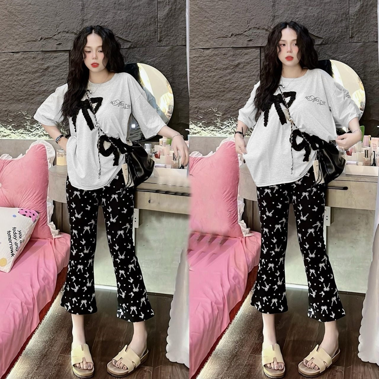 Street Fashion Printed T-shirt & Pant for Women