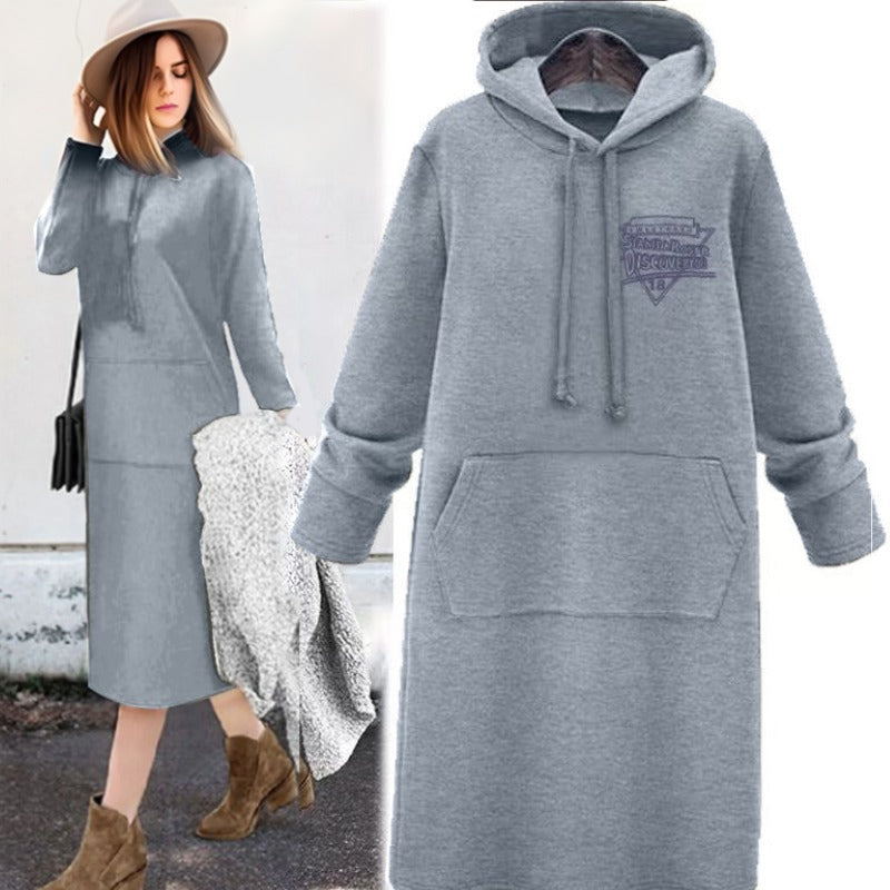 Latest Fashion Long Full Sleeve Hooded Dress for Women
