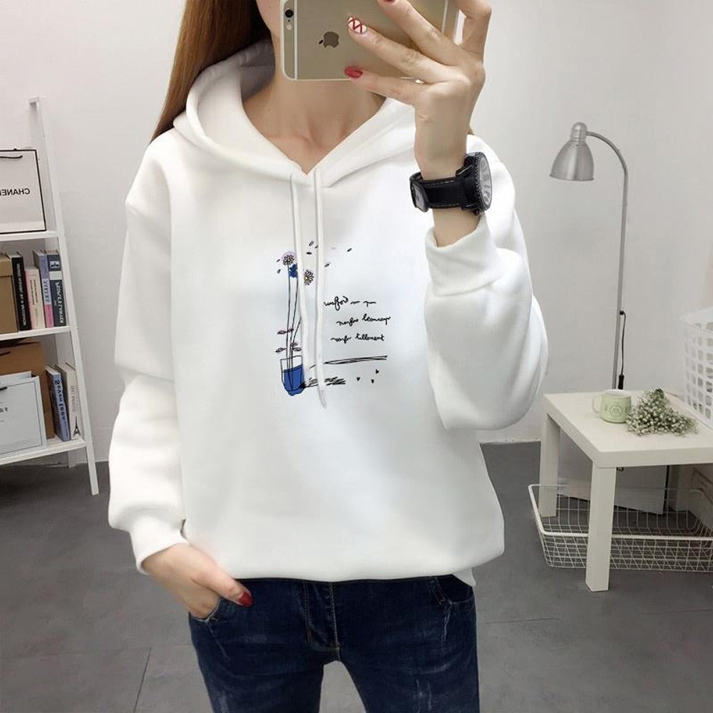 Latest Fashion Printed Casual Solid Color Hoodies for Women