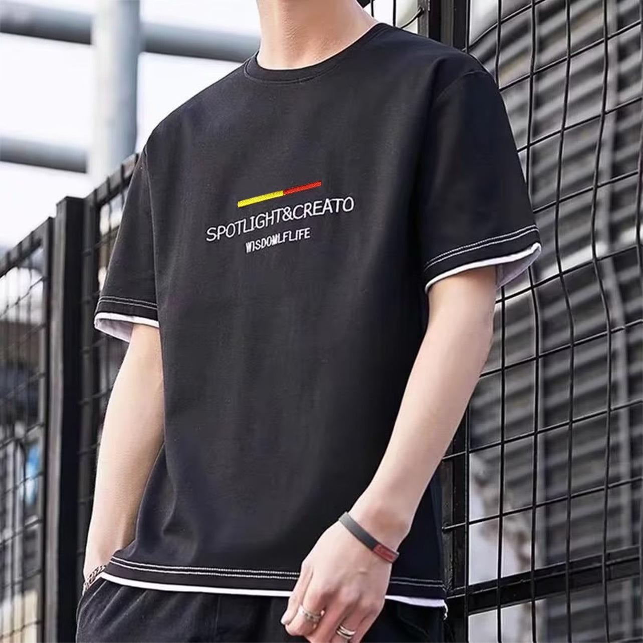 Casual Fit Minimal Text Printed T-shirt for Men