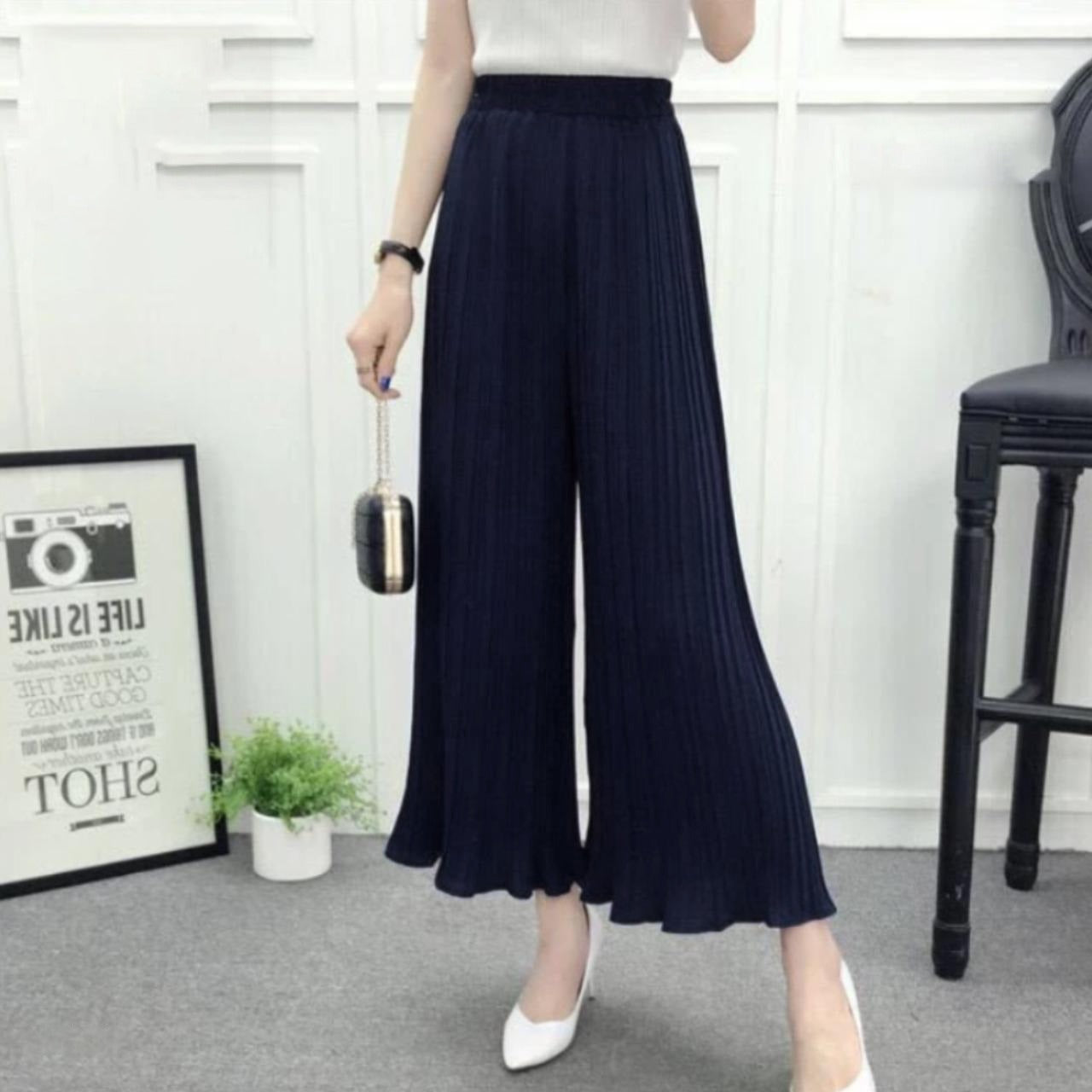 Korean Fashion Solid Wide Leg Loose Pant for Women