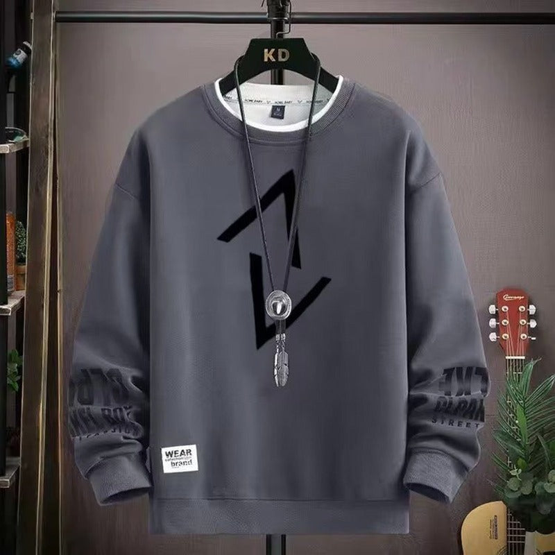 Printed Fashion Round Neck Full Sleeve Pullover for Men