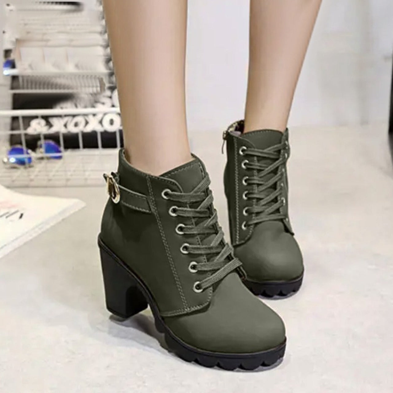 Latest High Top Solid Leather Ankle Boots for Women