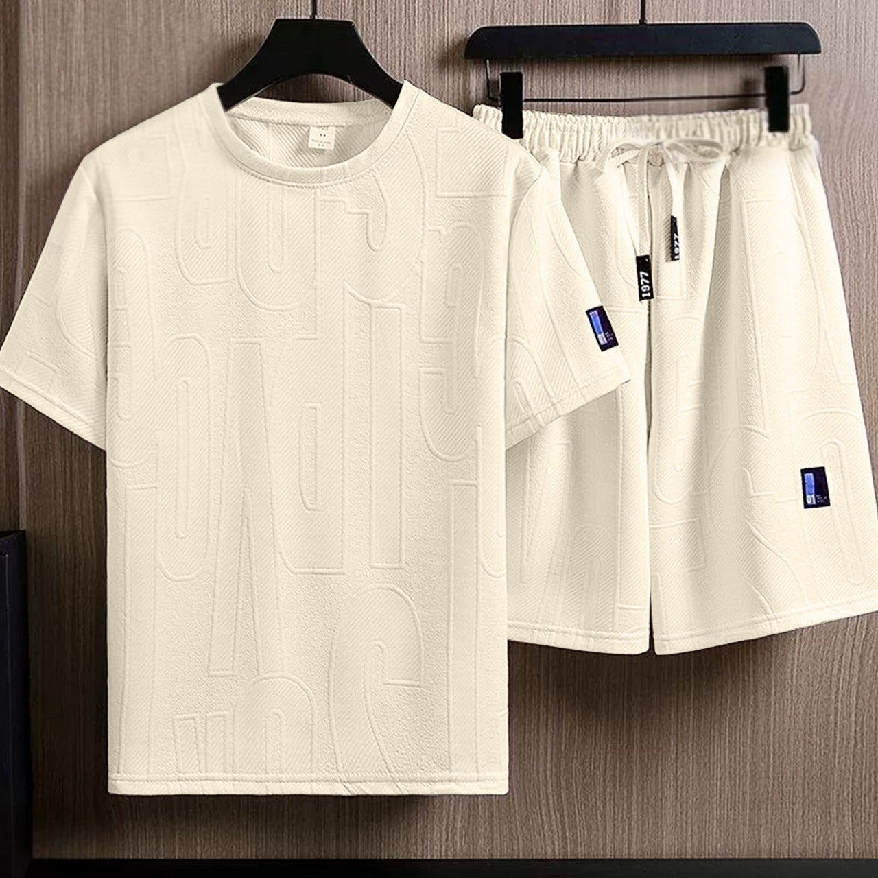 Round Neck Solid Fashion Co Ord Shorts & T-shirts for Men