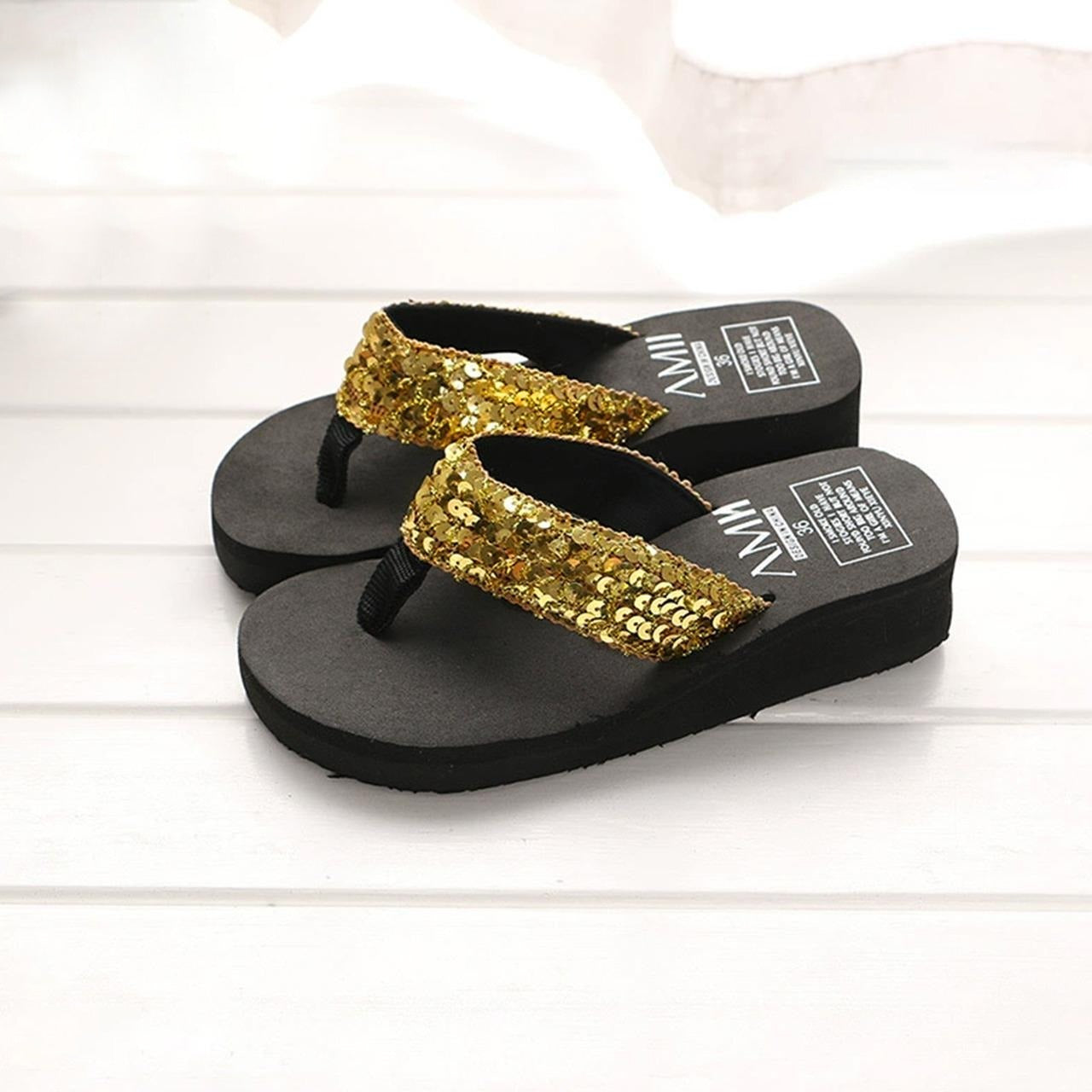 Rhinestone Pattern Slipper Thick Bottom Sandals for Women