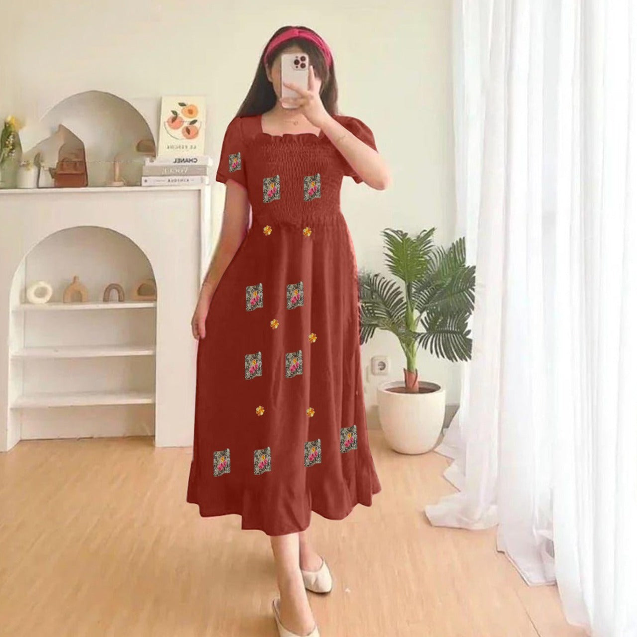 Design Printed Fashion Long Top for Women