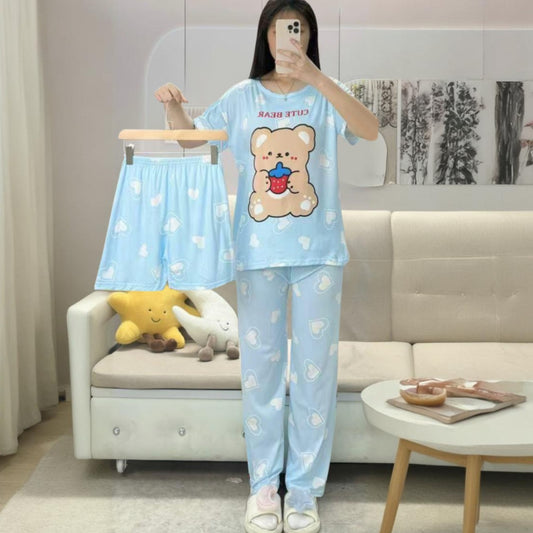Printed Fashion Pajama Pant Shorts & Top for Women