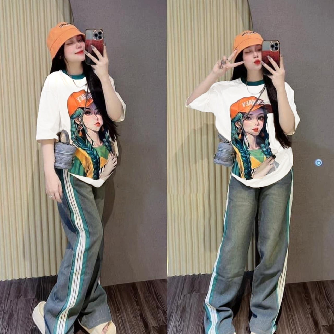 Short Sleeve Girl Printed Fashion T-shirt for Women
