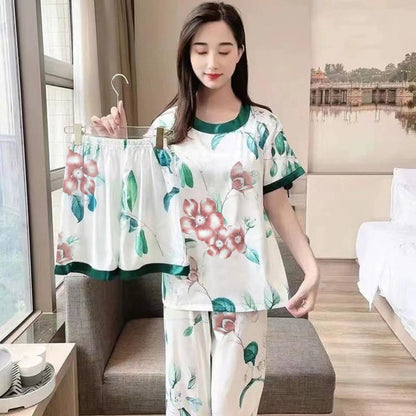 Printed Fashion Short Sleeve T-shirt & Pant for Women