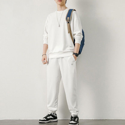 New Spring Style Men's Casual Solid Color Tracksuit & Pant Set