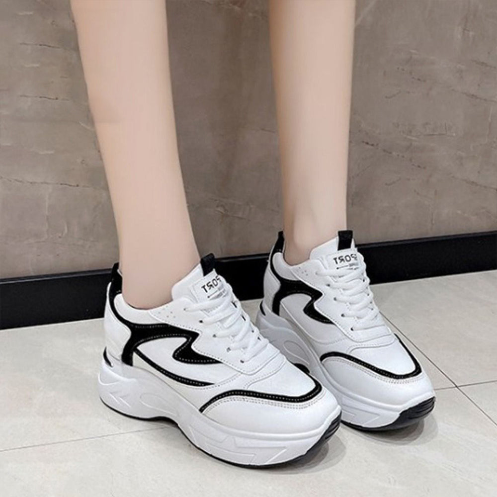 Height-Increasing Style Trainer Lace-Up Shoes for Women