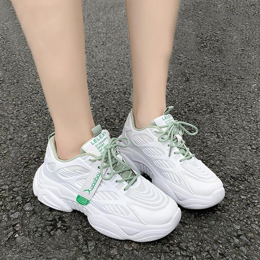 Latest Fashion Thick Bottom Style Casual Lace Up Non Slip Shoes for Women