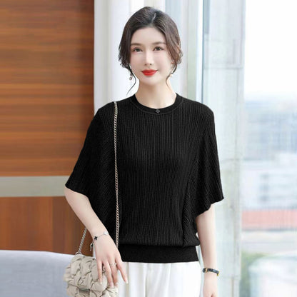 Oversized Solid Color Style Casual Comfortable Round Neck T-Shirt Top