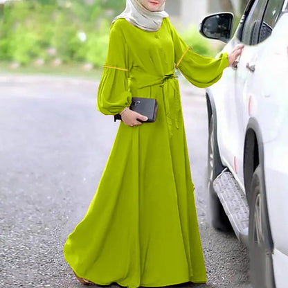 Solid Color Long Sleeve Abaya Prayer Dress for Women