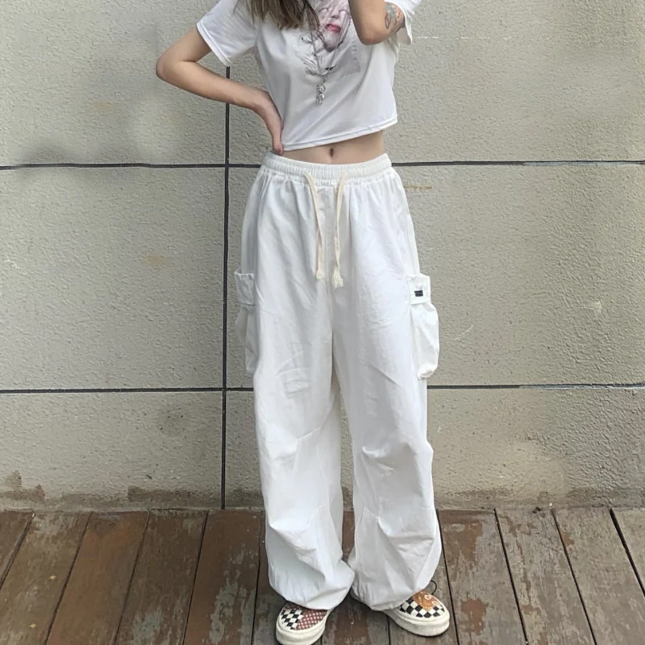 Korean Streetwear Fashion Cargo Pants for Women