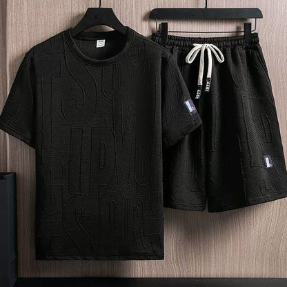 Round Neck Solid Fashion Co Ord Shorts & T-shirts for Men