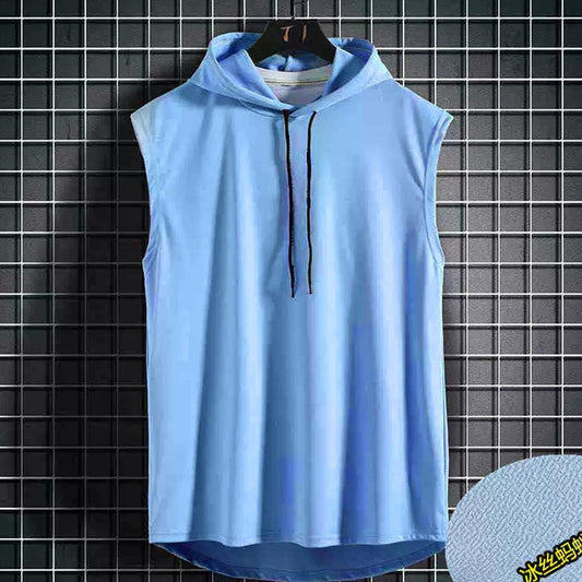 Solid Fashion Sleeveless Vest Hoodies for Men