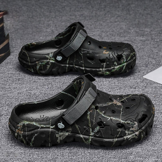 Trendy Graphics Printed Slip-On Clog Sandals for Men