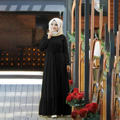 Solid Color Casual Wear Abaya for Girls