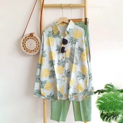 Casual Colorblock Printed Shirt & Pant for Women