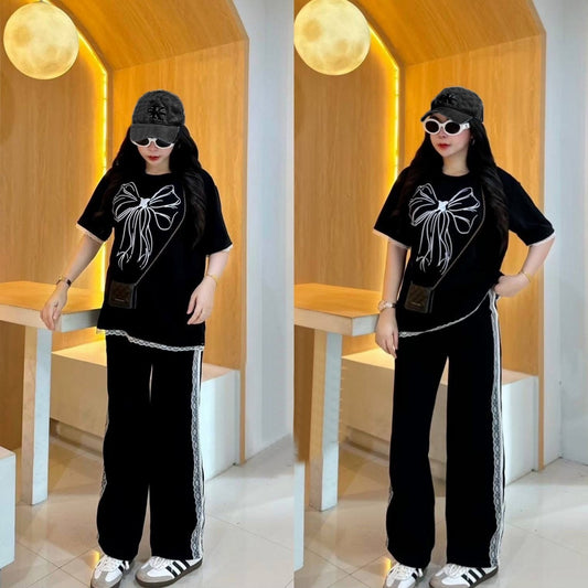 Printed Fashion Casual Fit T-shirt & Pants for Women