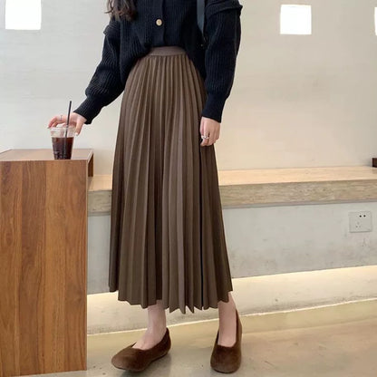 New Middle Length Pleated Skirt for Ladies