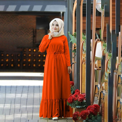 Solid Color Casual Wear Abaya for Girls