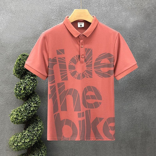 Graphics Printed Short Sleeve Cool Polo Shirt for Men