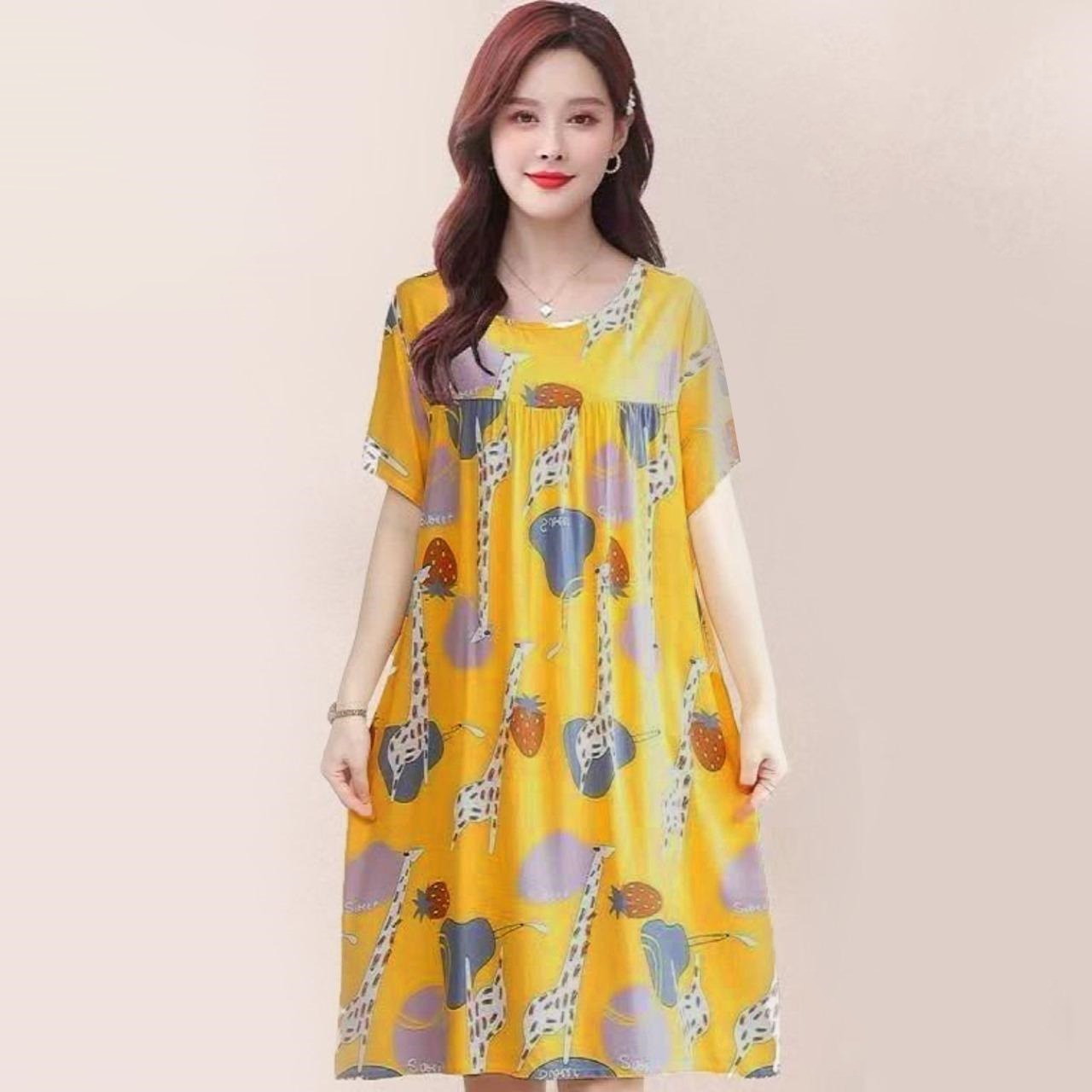 Floral & Polka Dot Printed Mid Skirt Top for Women