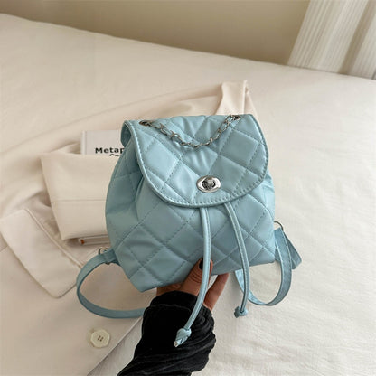 Minimal Solid Color Cosmetics Carry Hand Backpack Bag for Women