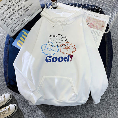 Good Text Printed Full Sleeve Hoodies for Women