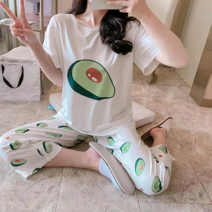 New Printed Fashion Sleepwear T-shirt & Pants for Girls