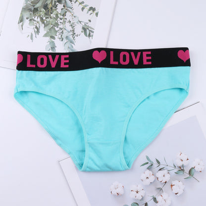 Letter Print Breathable Inner Wear Panties for Girls