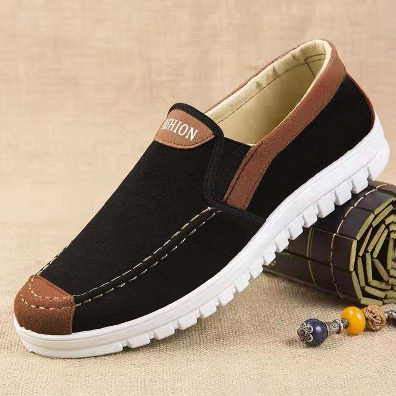 Classic Rubber Fashion Slip-On Loafer Shoes for Men