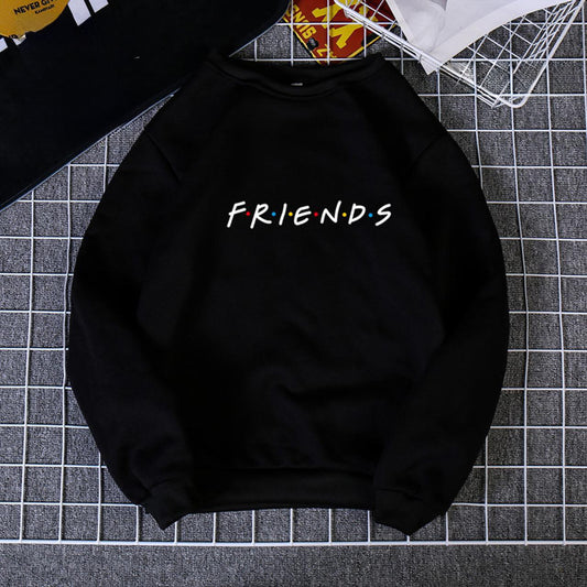 Cotton Solid Color Friends Sweatshirt Hoodies for Women