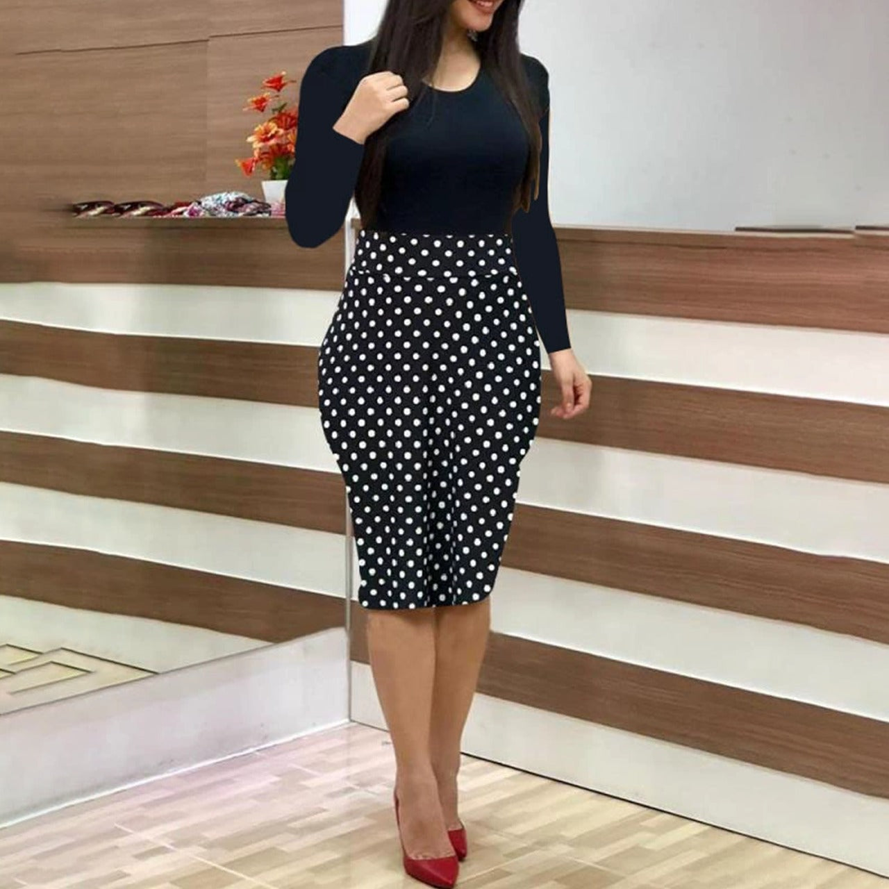 Elegant Fashion Floral Casual Midi Dress for Women