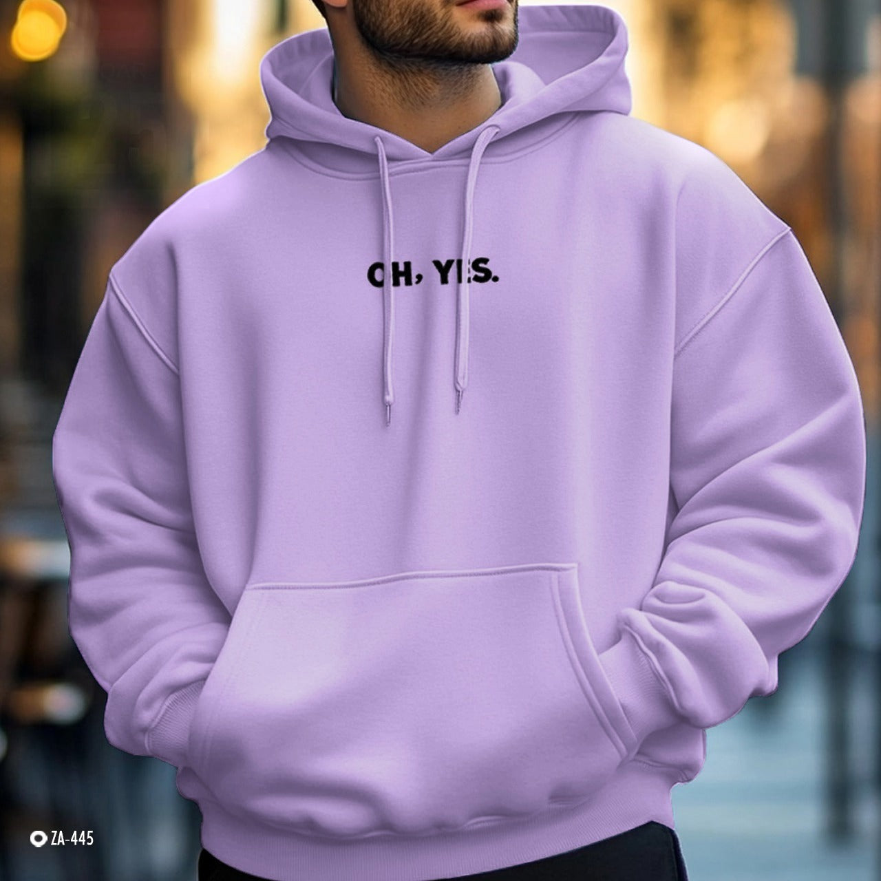 Latest Fashion Solid Color Text Printed Full Sleeve Hoodies for Men