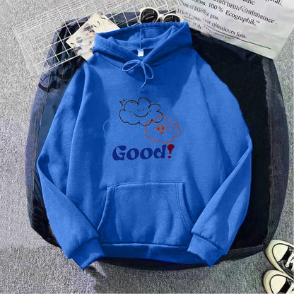 Good Text Printed Full Sleeve Hoodies for Women