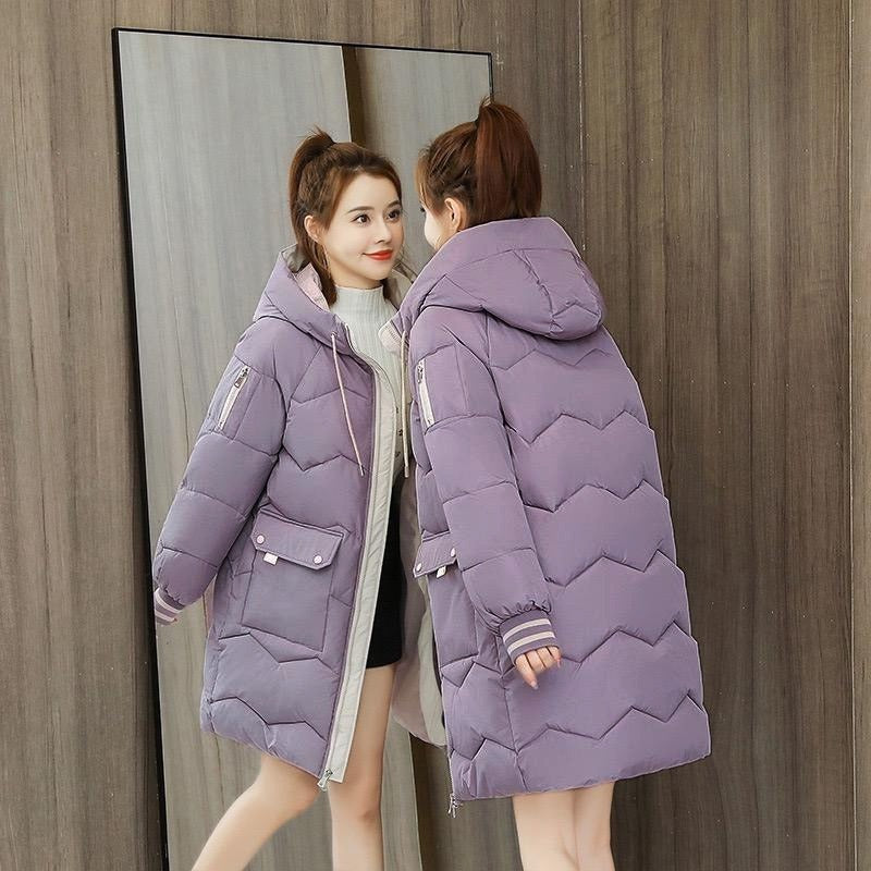 Warm Winter Hooded Solid Jacket Coat for Women