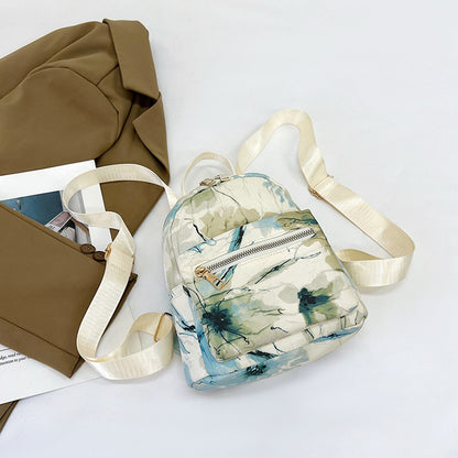 Minimal Small Floral Printed Backpack Bag for Women