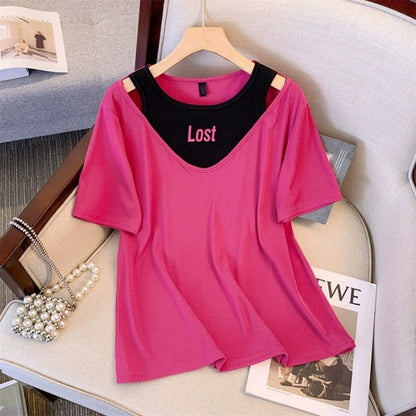 Solid Color Fashion Casual Comfy Top for Ladies