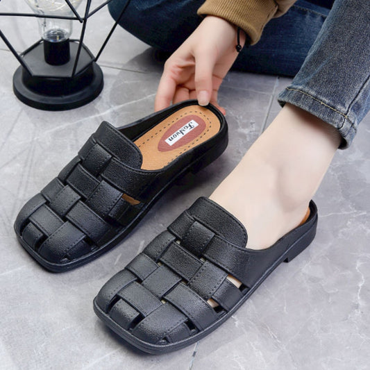 Artificial Leather Fashion Slip On Versatile Sandals for Women