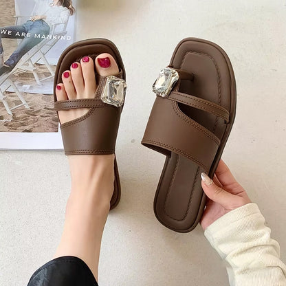 Retro Stone Decor Open Toe Sandals for Women